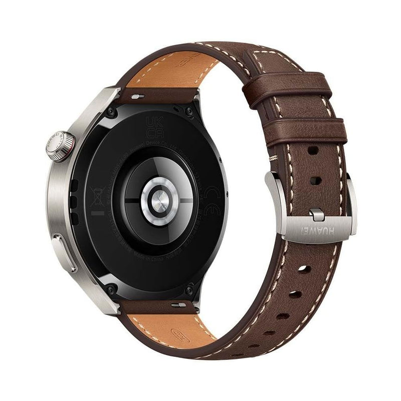 HUAWEI Watch 4 Pro Dark Brown Leather Strap, Silber / Braun