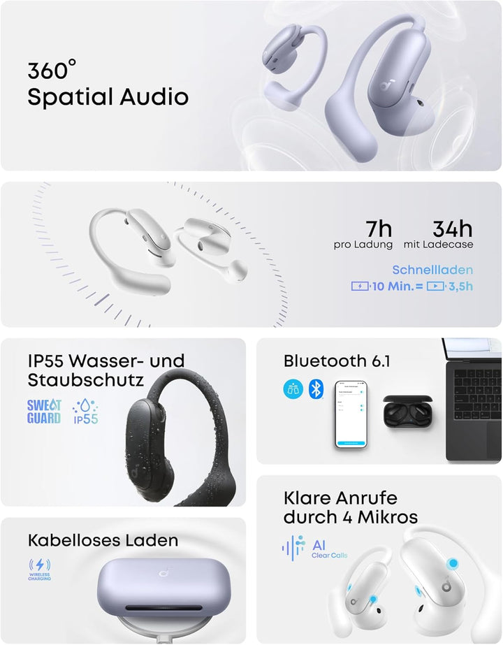 Soundcore AeroFit 2 Pro, Mattschwarz