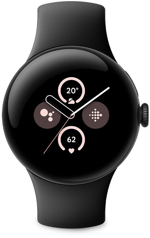 GOOGLE Pixel Watch 2 LTE, 41mm Aluminiumgehäuse, Matte Black mit Sportarmband, Obsidian