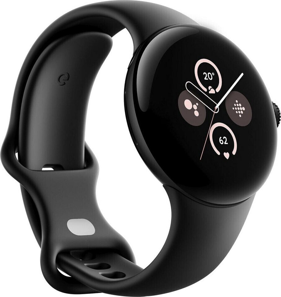 GOOGLE Pixel Watch 2 LTE, 41mm Aluminiumgehäuse, Matte Black mit Sportarmband, Obsidian