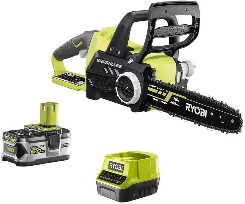 Ryobi ONE+ Akku-Kettensäge, Set mit Akku und Ladegerät