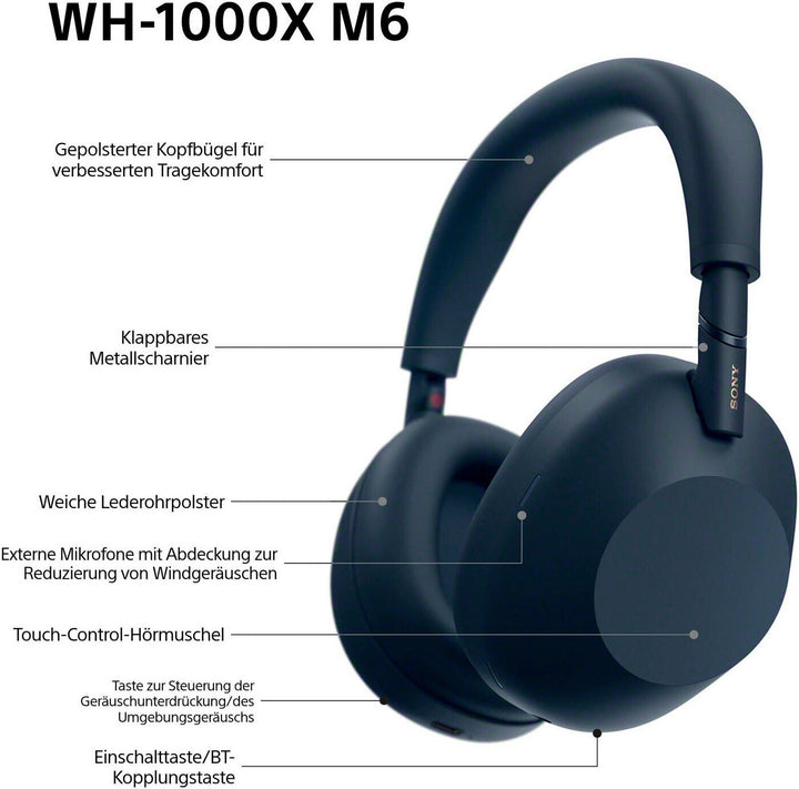 Sony WH-1000XM6, Midnight Blue