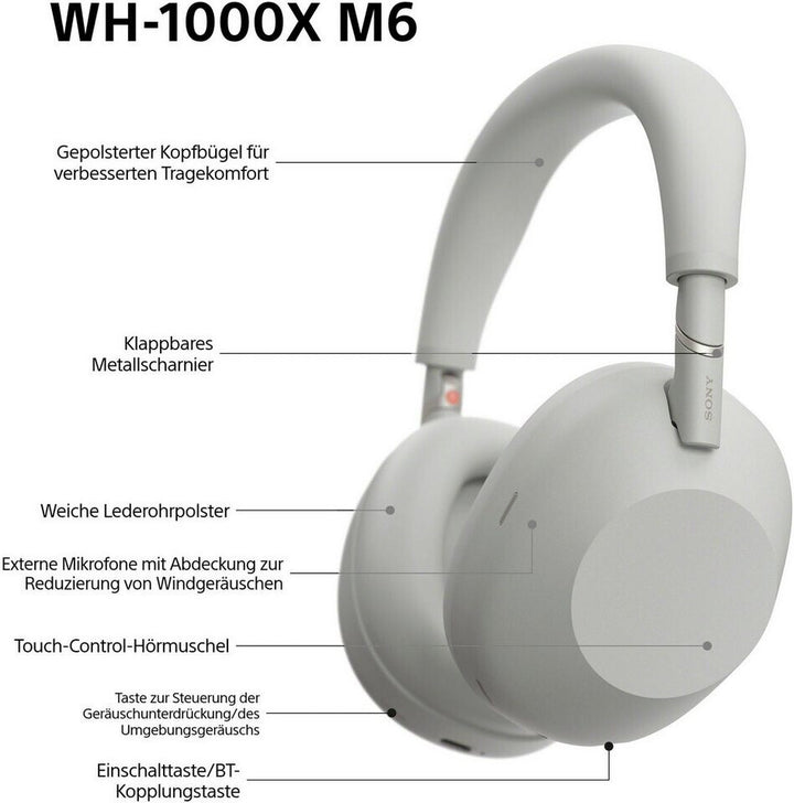 Sony WH-1000XM6, Platinsilber