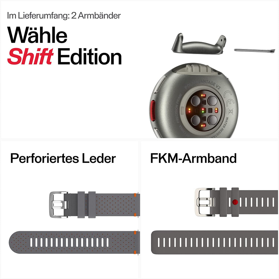 POLAR Vantage V2 Shift Edition, Grey/Red