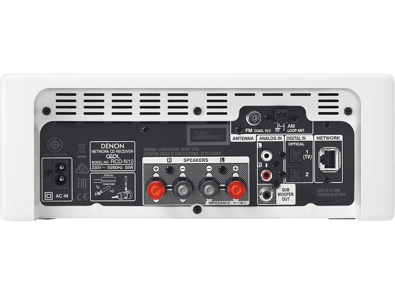 DENON RCD-N10 Netzwerk CD-Receiver [Weiss]